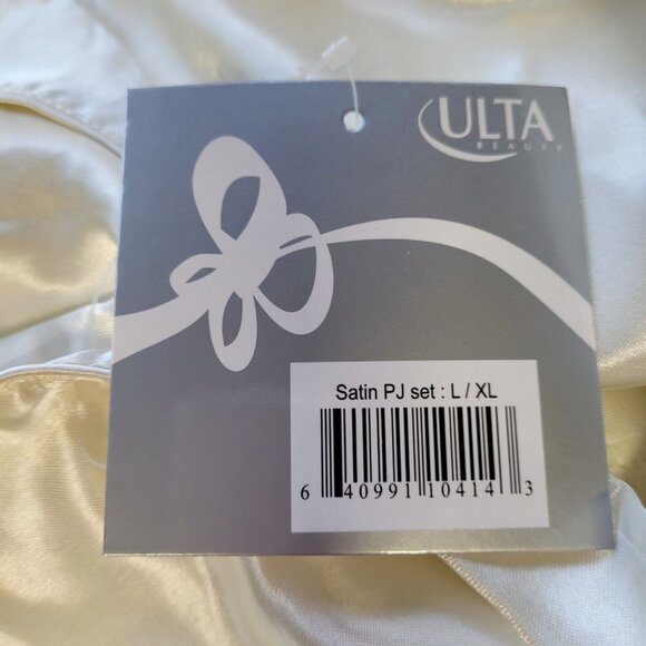 Ulta Size XL Intimates & Sleepwear 2 Piece Cream Satin Set Button Drawstring New - Picture 7 of 13